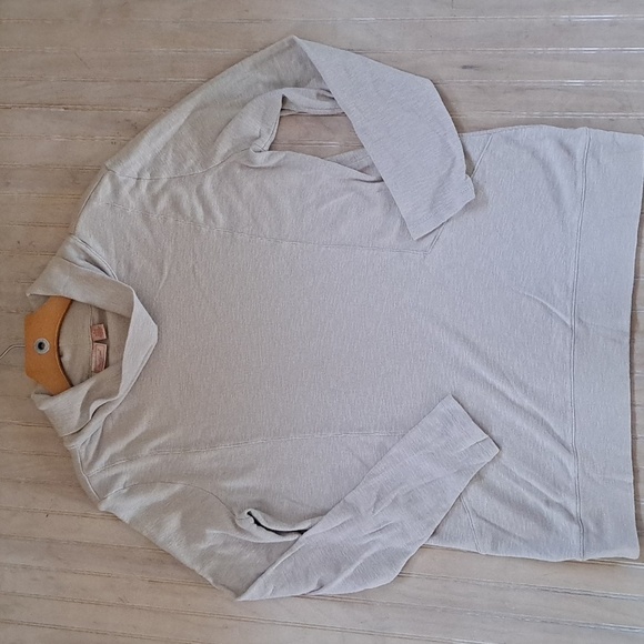 NorthCrest Classic Oversized Shawl Collar Pullover Sweater Beige Neutral Knit - Picture 1 of 11